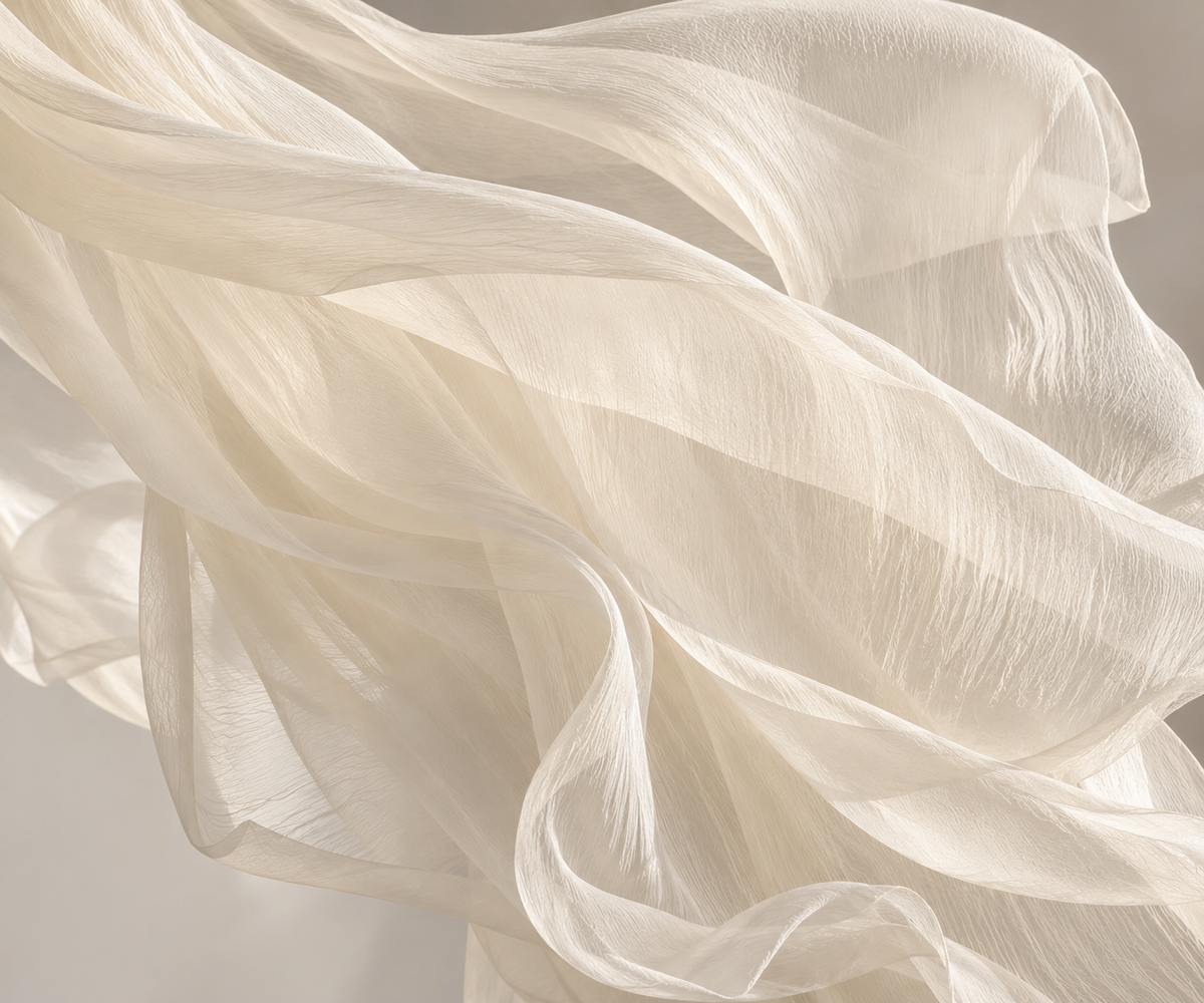 Gasa de seda Crinkle georgette 8 momme · En stock